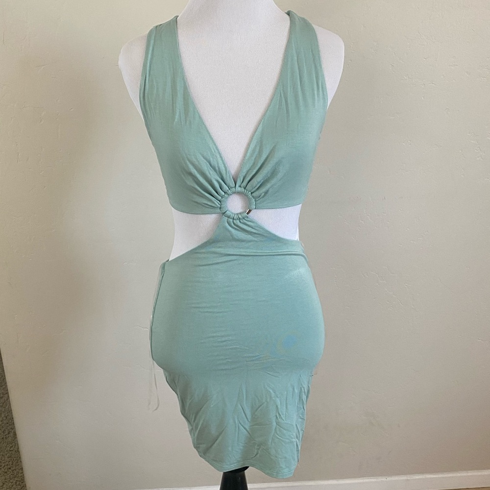 Sea foam mint cut out dress